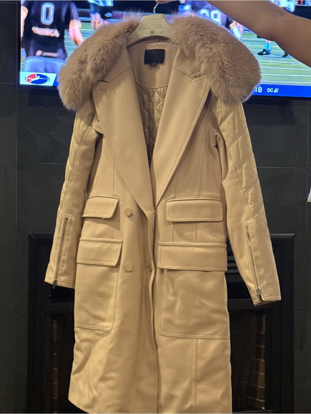 Gorgeous blush Alexander Wang coat with fur collar